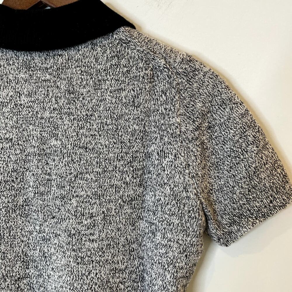 J.Crew Marled Cashmere Sweater Tee Short Sleeve Polo Luxury CG789 Black Grey XS - Picture 9 of 15